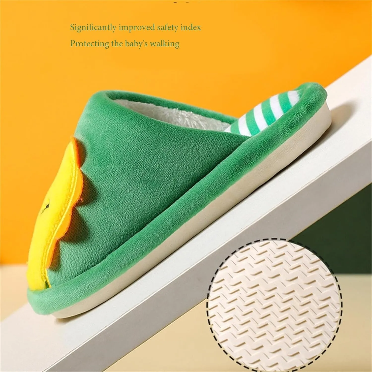 5-13Y Girls Boys Home Slippers Warm Dinosaur House Slippers Slip On Kids Comfort Cute Plush Winter Shoes