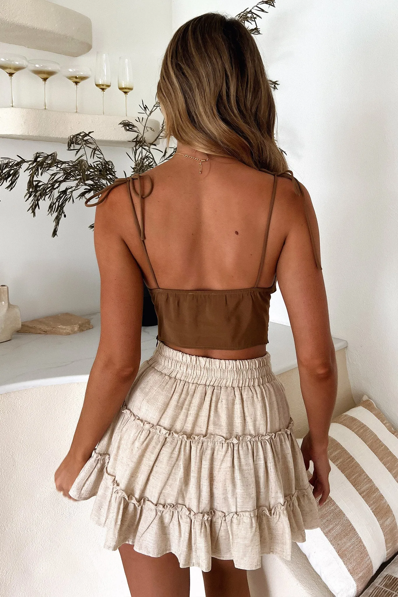 Abira Mini Skirt - Beige