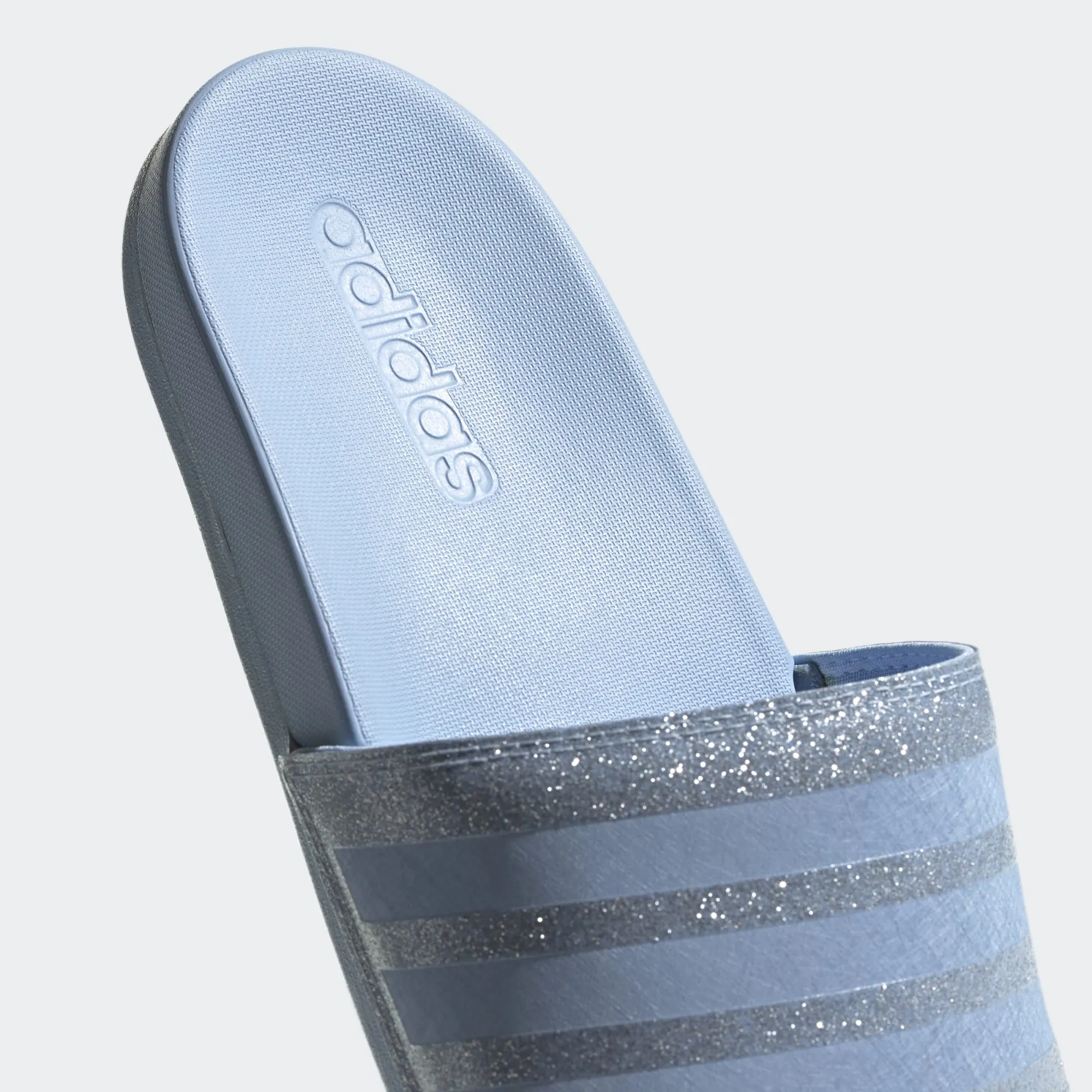 Adidas Adilette Cloudfoam Stripe "Glitter Glow" (Glow Blue)(EE6817)