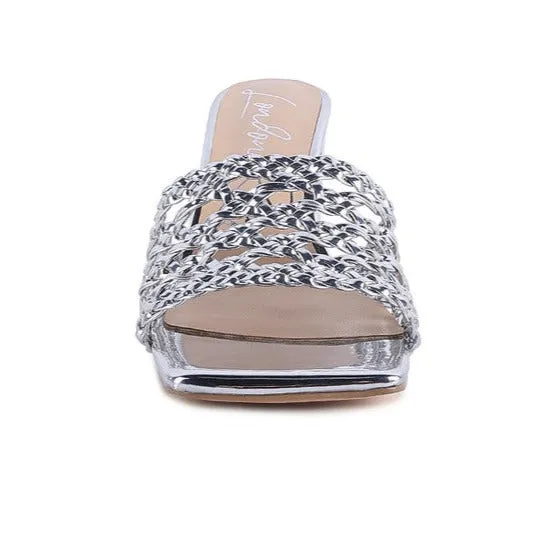 ADORBS BRAIDED STRAPS SLIDER SANDALS