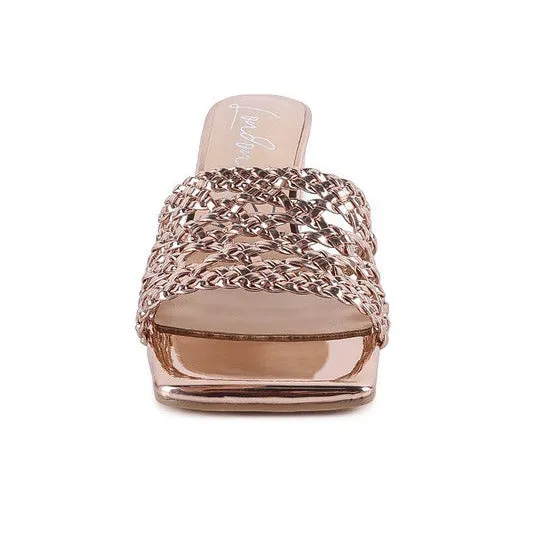 ADORBS BRAIDED STRAPS SLIDER SANDALS