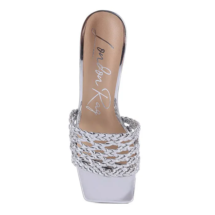 ADORBS BRAIDED STRAPS SLIDER SANDALS