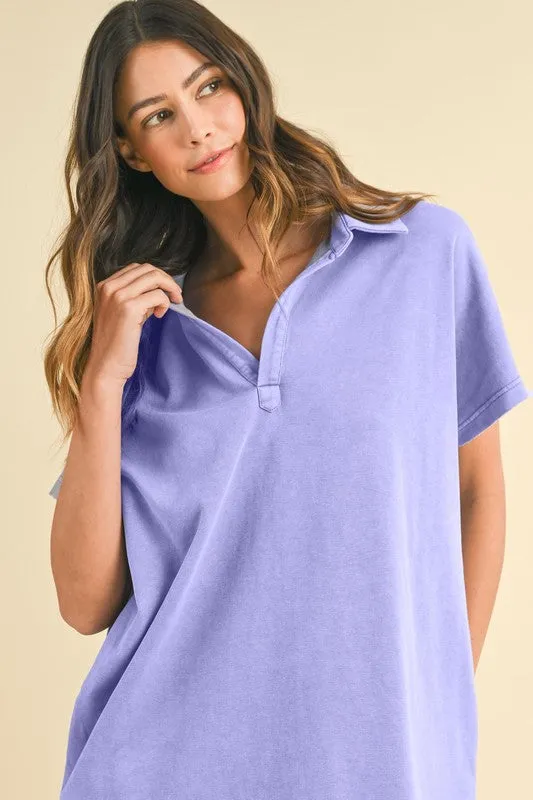 Annie Wear Mineral Washed Dress In Blue