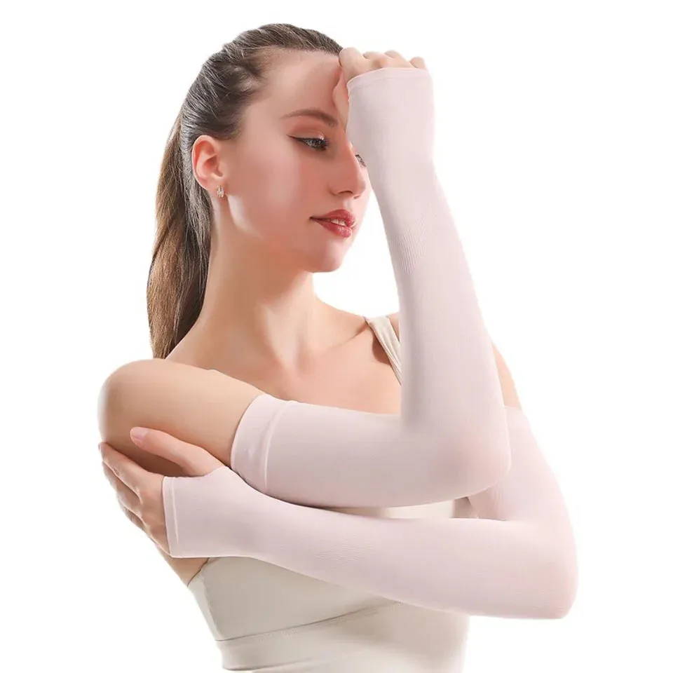 Anti Uv Cycling Arm Sleeves Ice Fabric Sun Protection For Running & Outdoor Sports