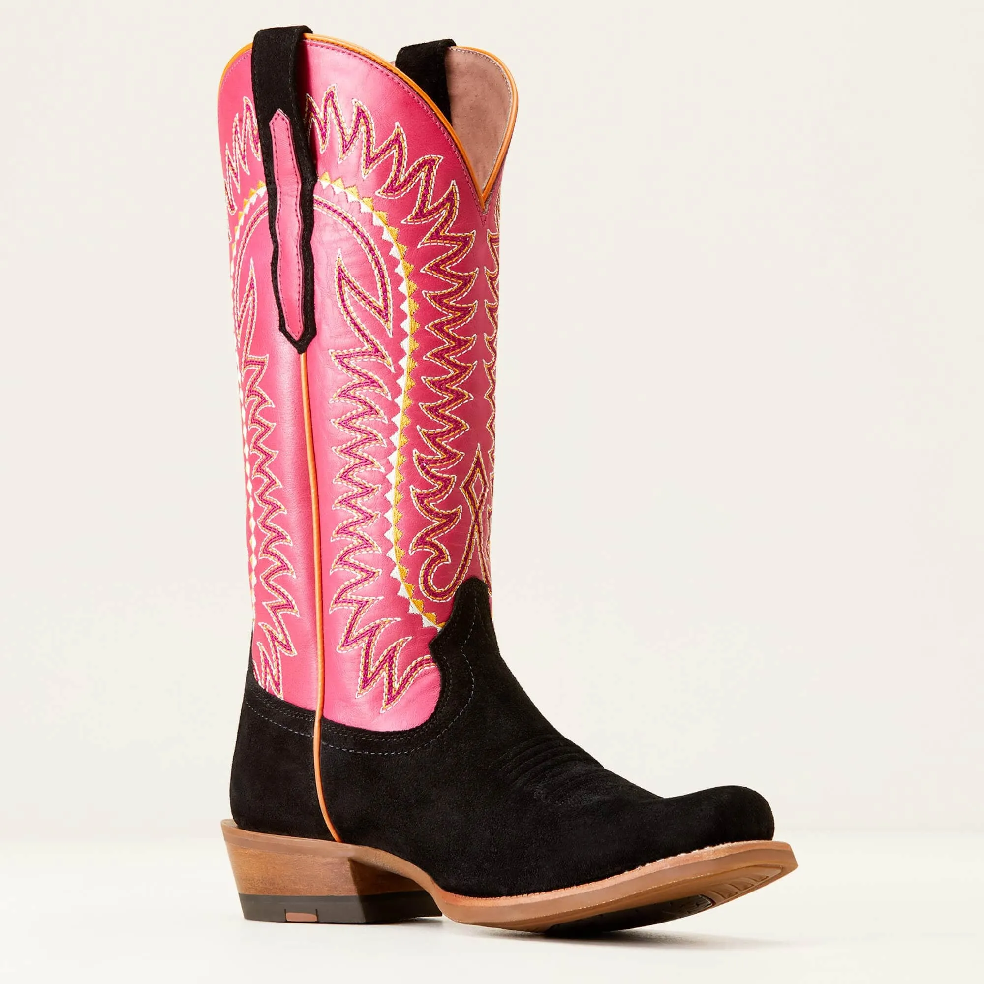 Ariat Women’s Derby Monroe Black Roughout Western Boot