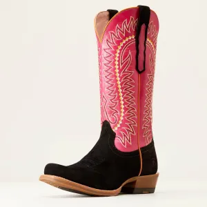 Ariat Women’s Derby Monroe Black Roughout Western Boot