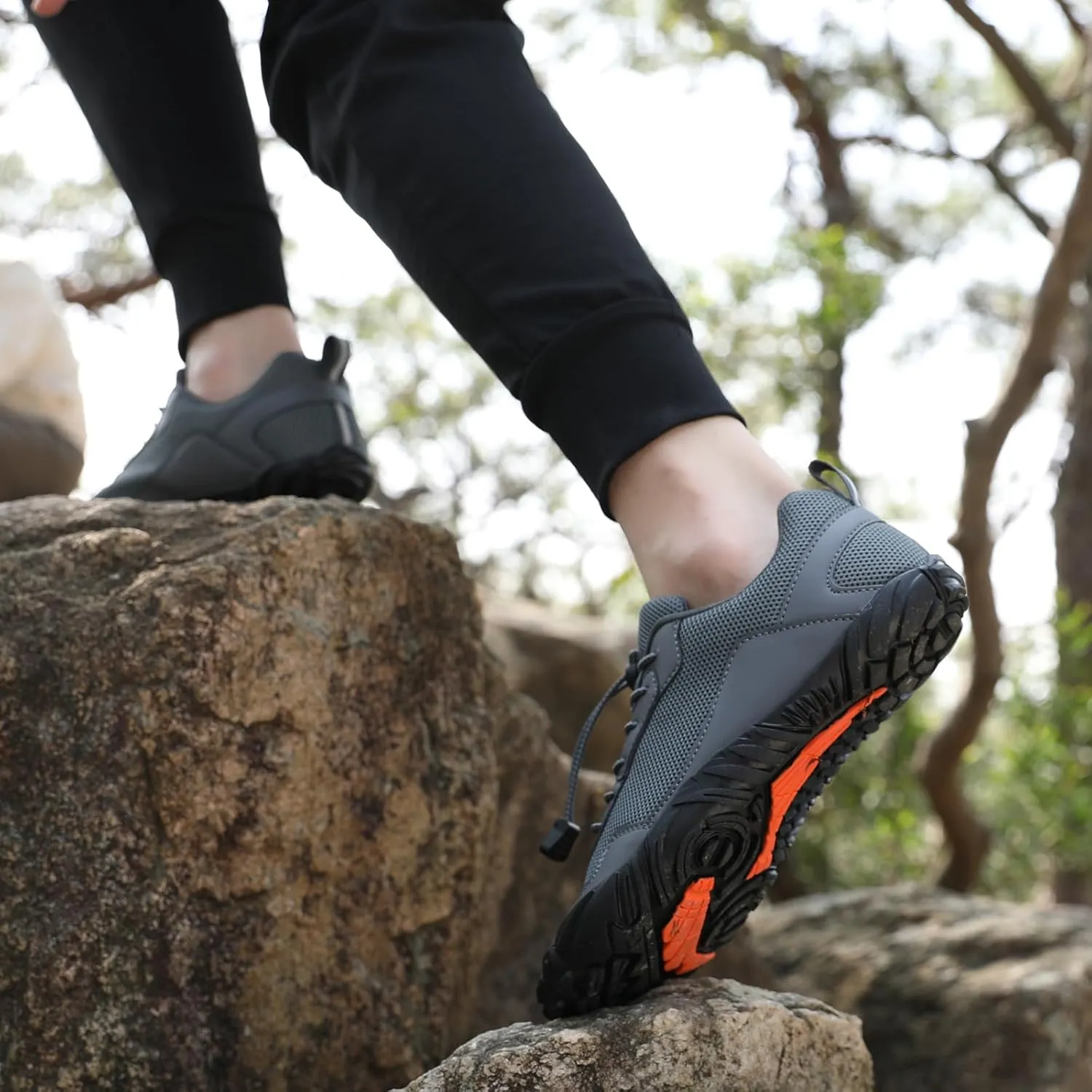 Barefoot Water Shoes Mens Trail Runner Wide Toe Box Hiking Shoes Minimalist Zero Drop Sole Quick Dry Water Sports Sneakers