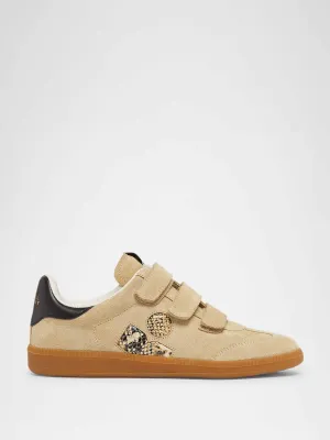 Beth mixed leather triple-grip sneakers