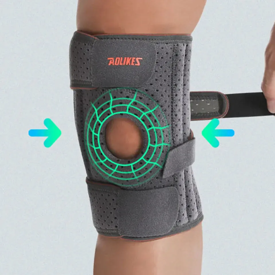 Breathable Knee Pads For Outdoor Sports Non Slip Straps Steel Support Men & Women