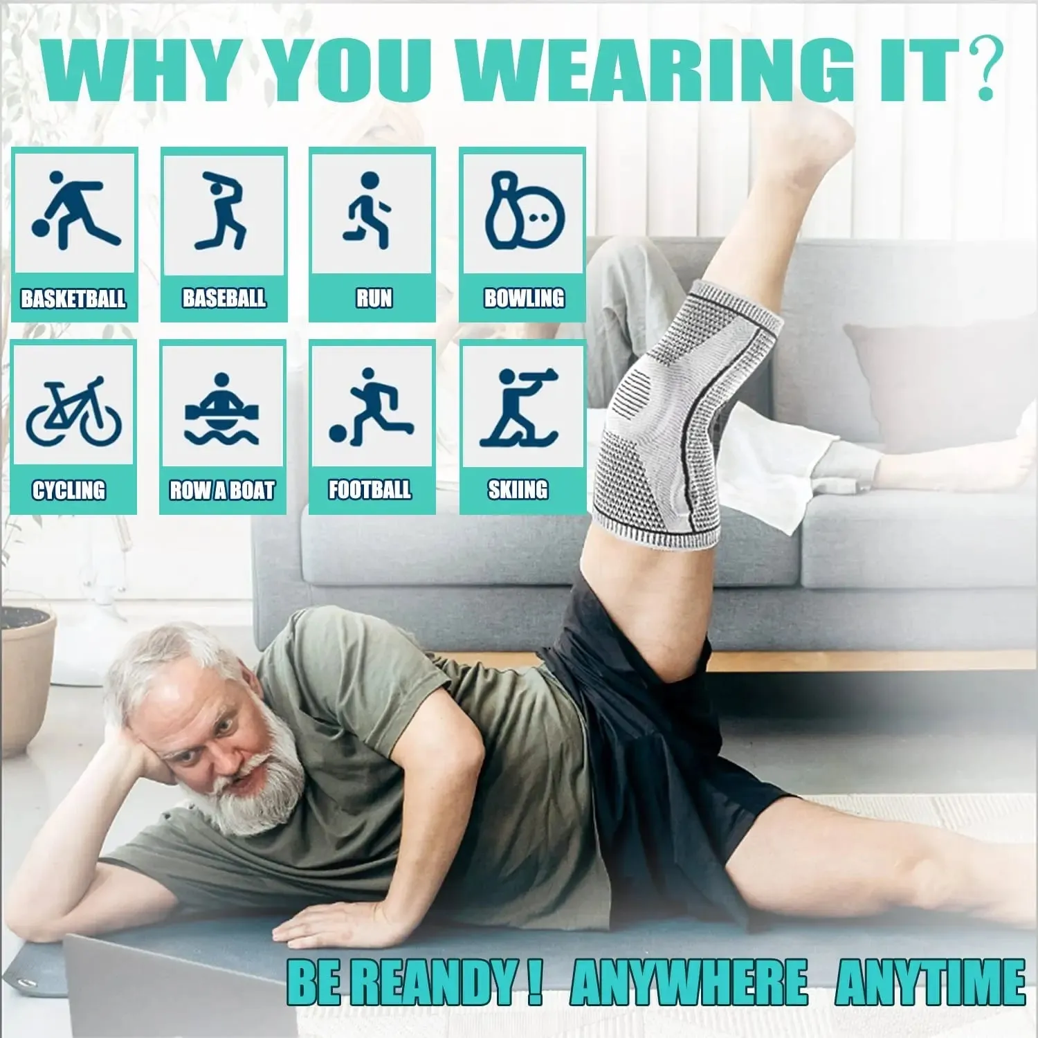 Breathable Silicone Knee Guards for Outdoor Sports