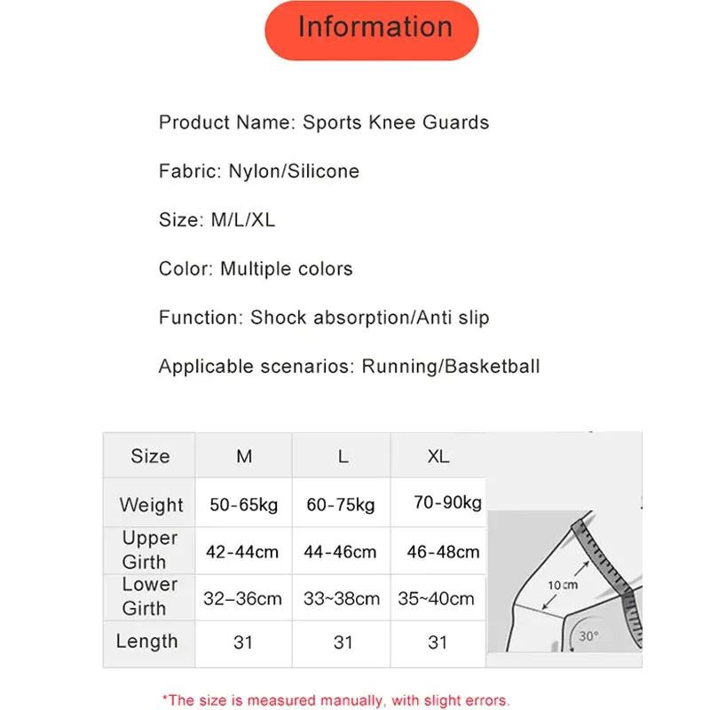 Breathable Silicone Knee Guards for Outdoor Sports