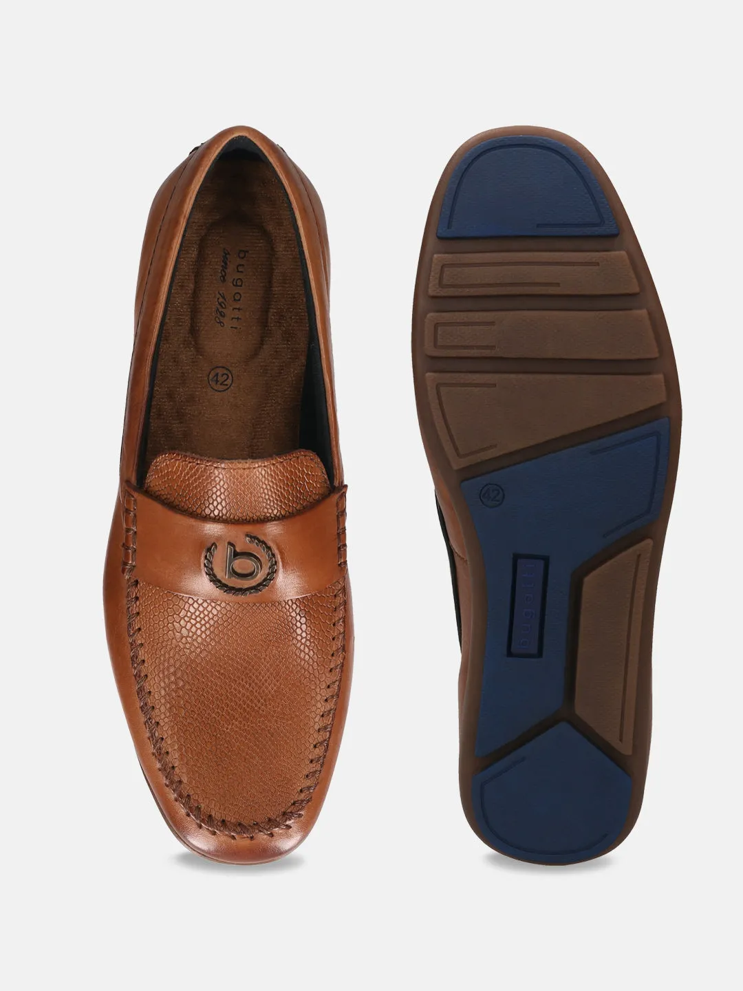 bugatti Cognac Premium Leather  Slip On