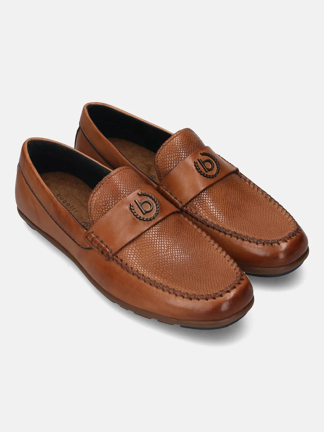 bugatti Cognac Premium Leather  Slip On
