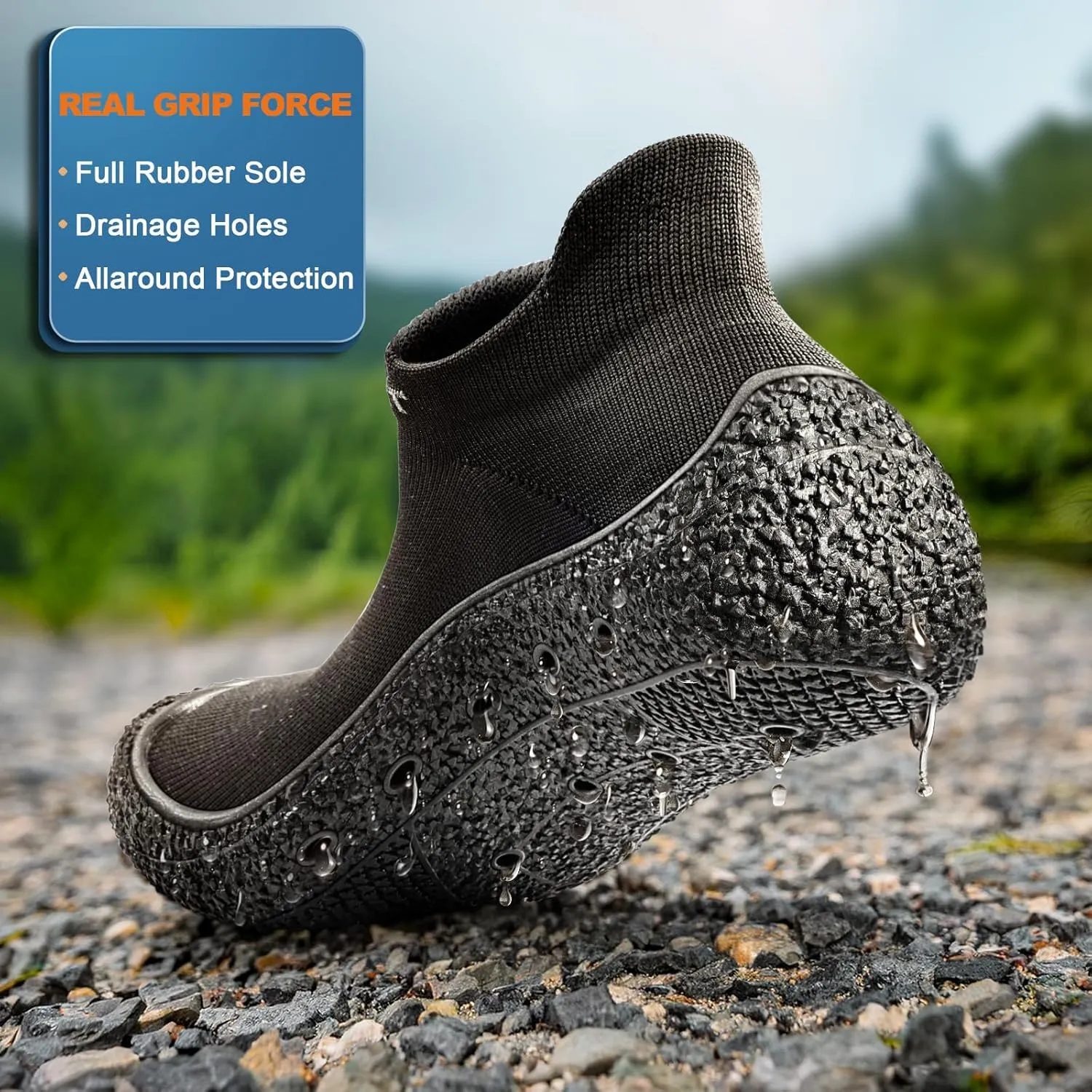 BULLIANT Men Slipper Socks,Grip Socks Hiking Water Shoes Barefoot Shoes for Outdoor Walking Exercises