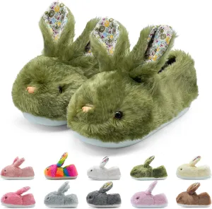 Bunny Slippers for Women, Cute Animal Fluffy Slippers Fuzzy House Shoes Plush Warm Winter Slippers Rabbit Home Bedroom Shoes Indoor & Outdoor
