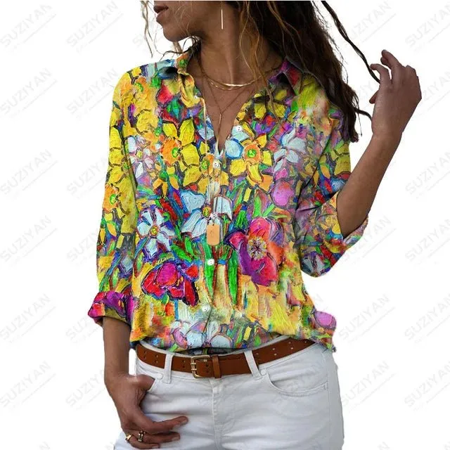 Casual overhemd - in Monet print