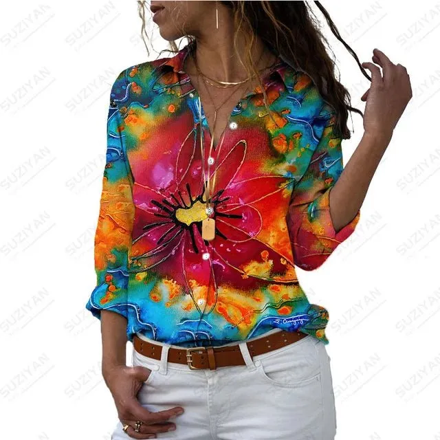Casual overhemd - in Monet print