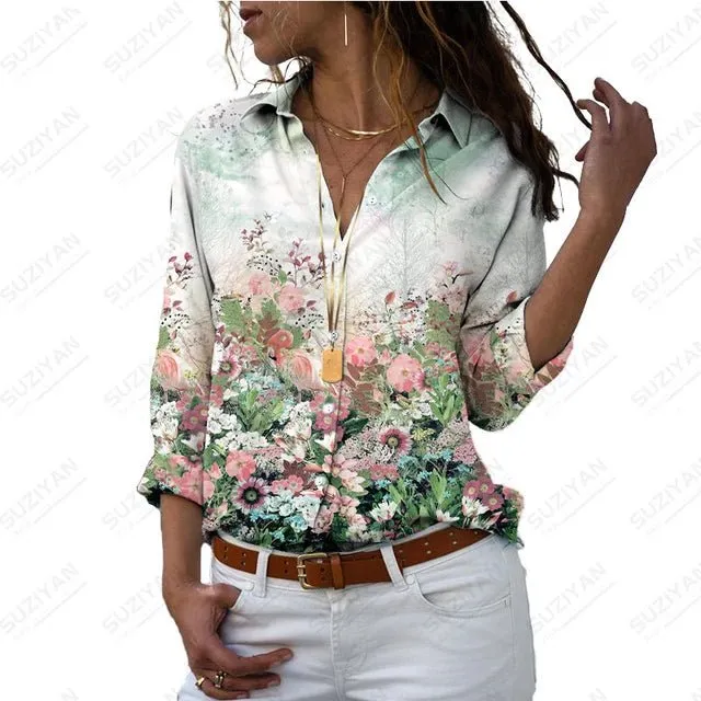 Casual overhemd - in Monet print