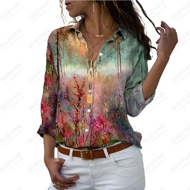 Casual overhemd - in Monet print