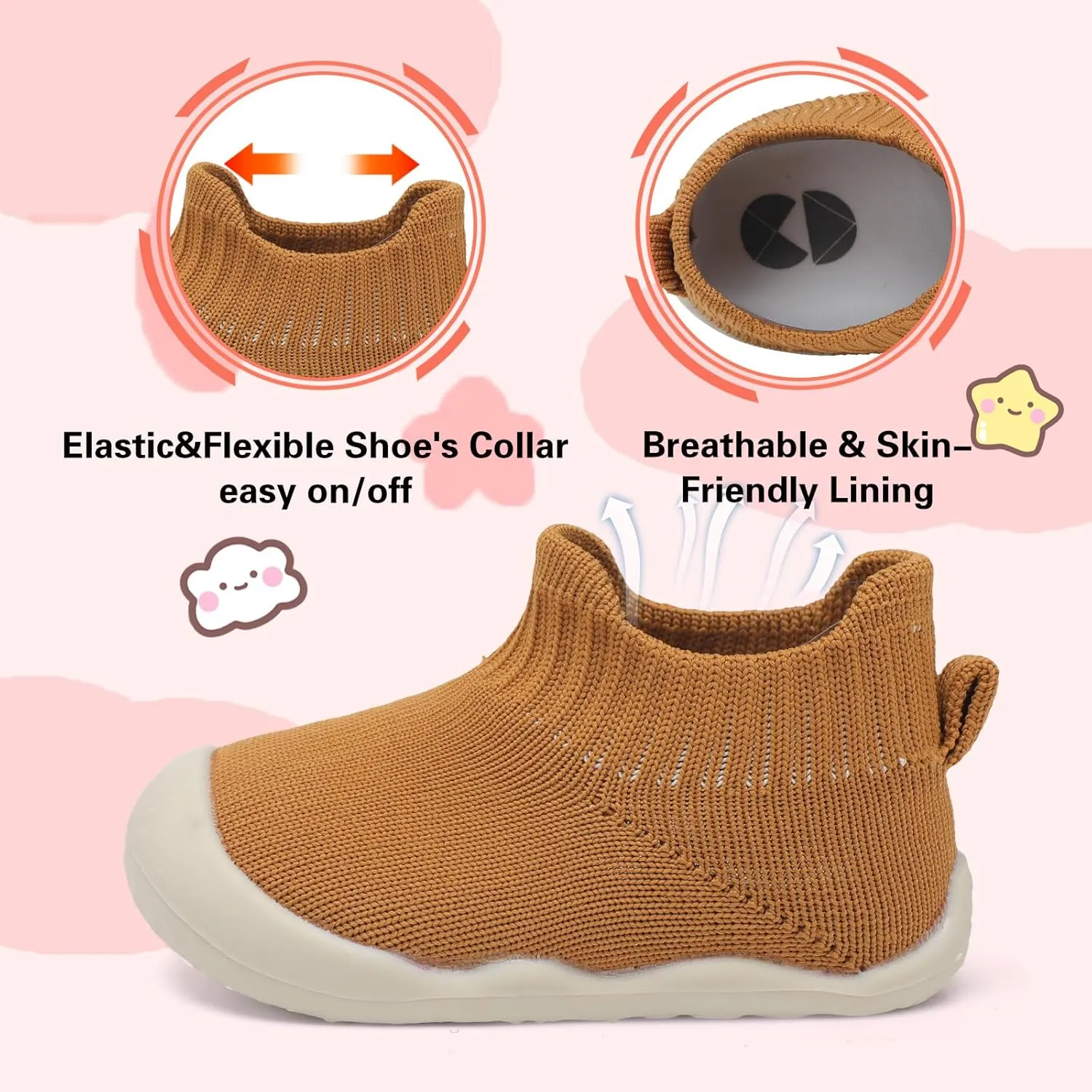 Centipede Demon Baby Shoes Baby Boys Girls Sock Shoes Breathable Infants Toddlers Slippers Indoor Outdoor Boots First Walking Shoe Slip On Sneakers Non Slip with Soft Rubber Soles