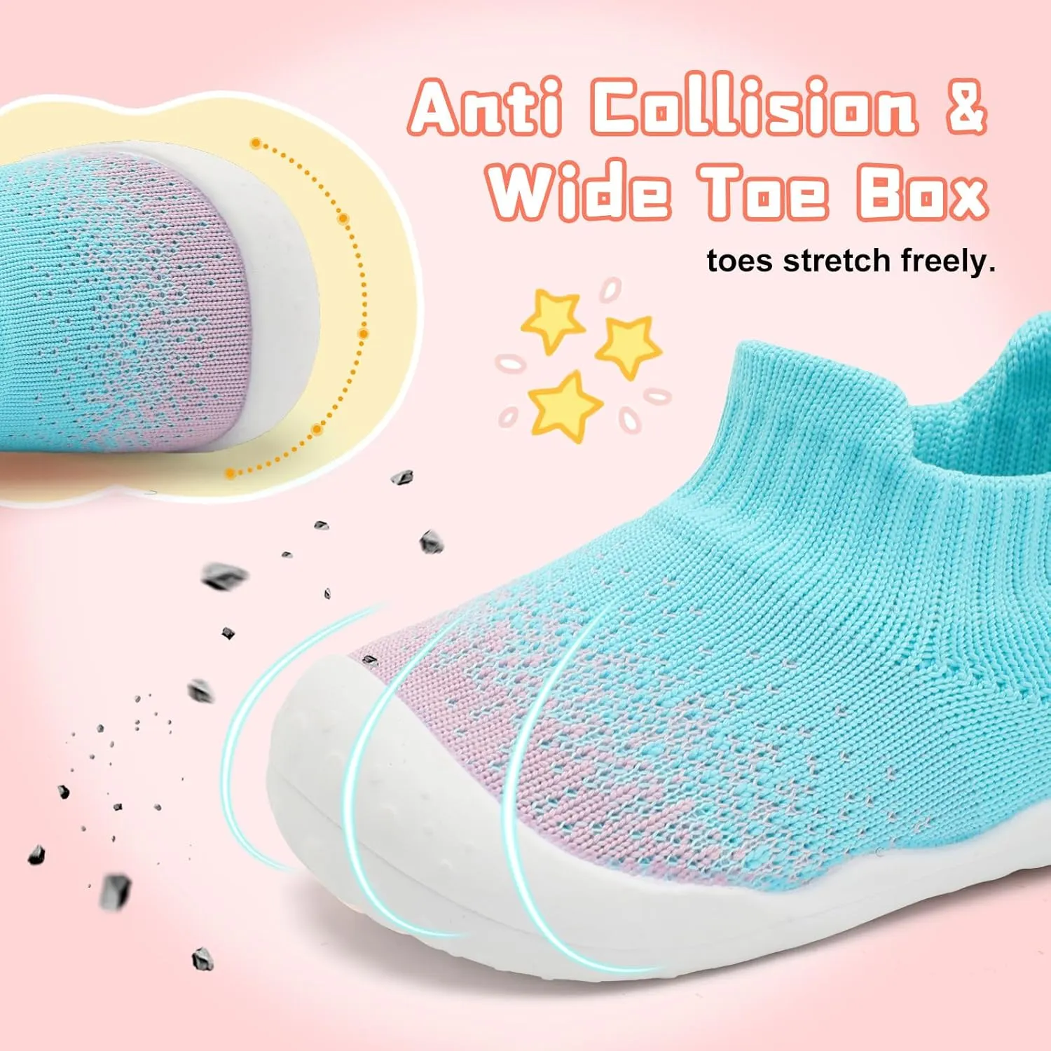 Centipede Demon Baby Shoes Baby Boys Girls Sock Shoes Breathable Infants Toddlers Slippers Indoor Outdoor Boots First Walking Shoe Slip On Sneakers Non Slip with Soft Rubber Soles