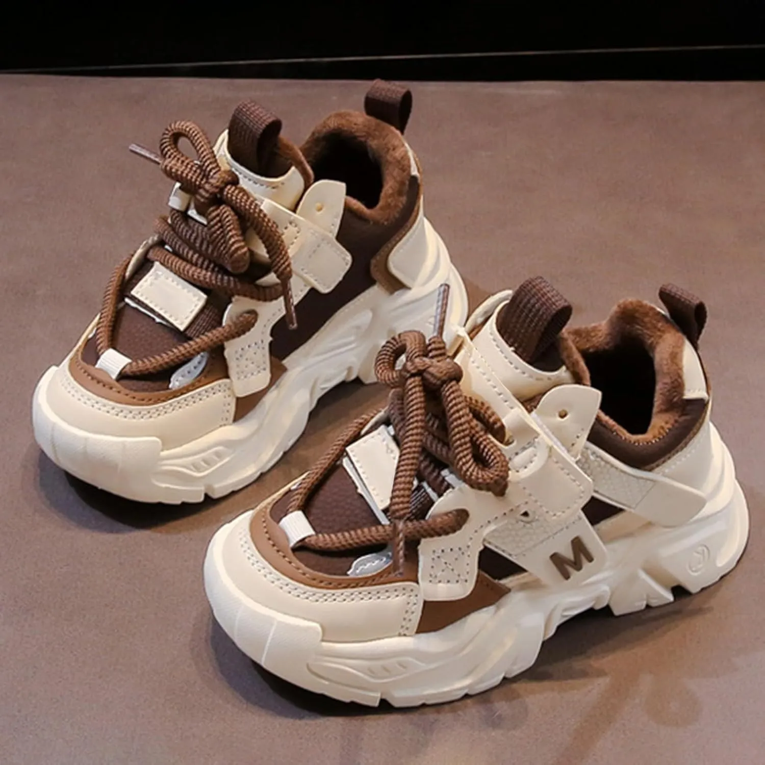 Chunky Sneakers for Girls Fashion Lace-up Comfortable Breathable Casual Walking Shoes for Outdoor Athletic Sport