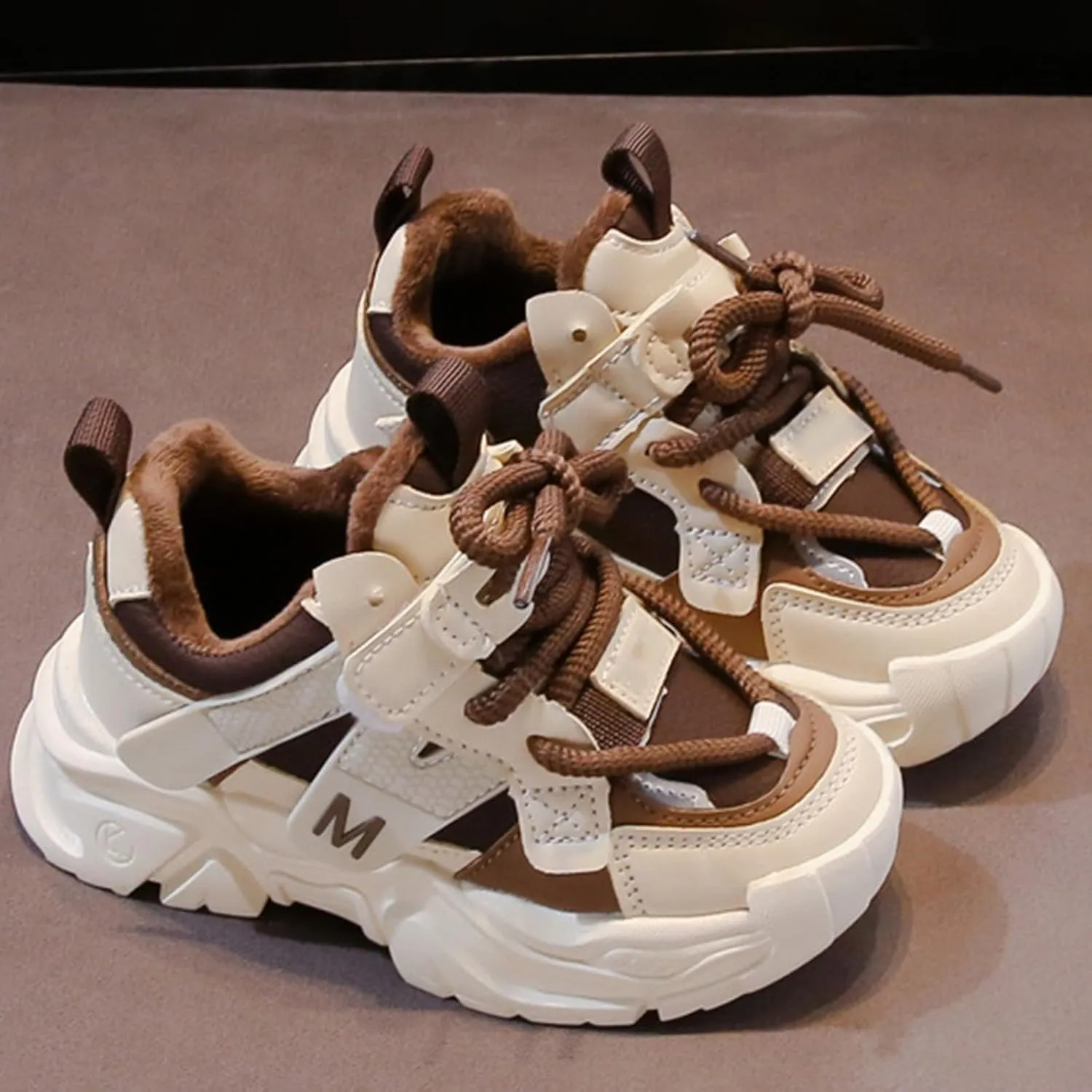 Chunky Sneakers for Girls Fashion Lace-up Comfortable Breathable Casual Walking Shoes for Outdoor Athletic Sport