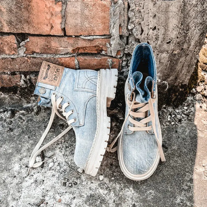 Denim Ankle Boots Retro - Maya