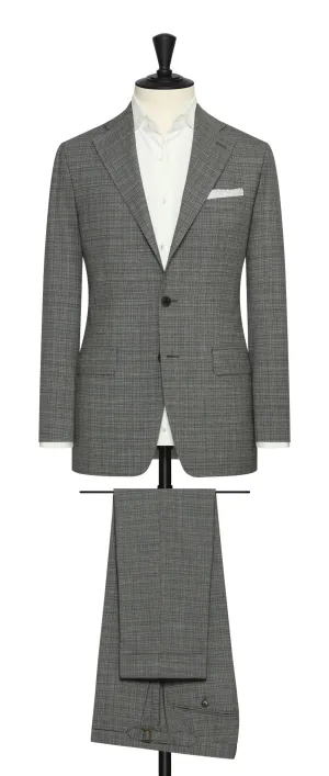 Di Pray Stone Grey 2-Ply Wool with Subtle Check Effect