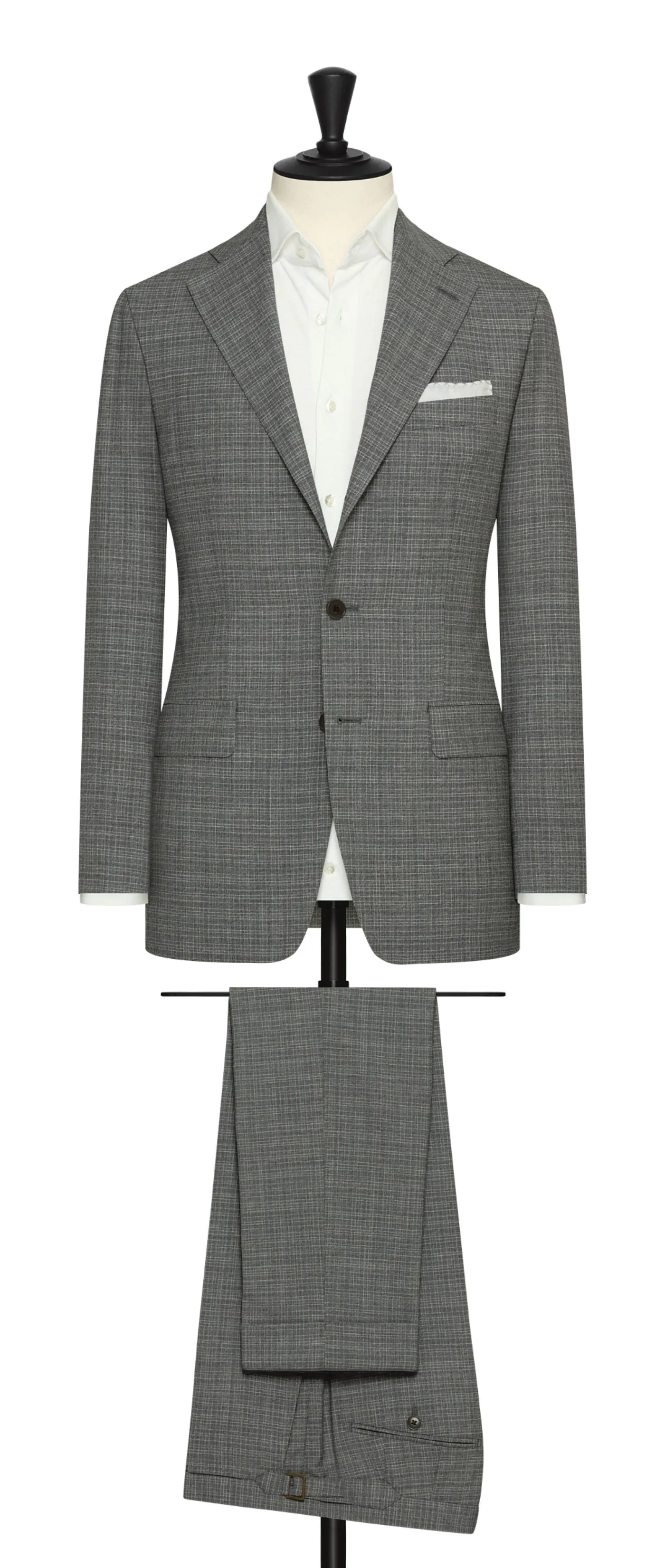 Di Pray Stone Grey 2-Ply Wool with Subtle Check Effect