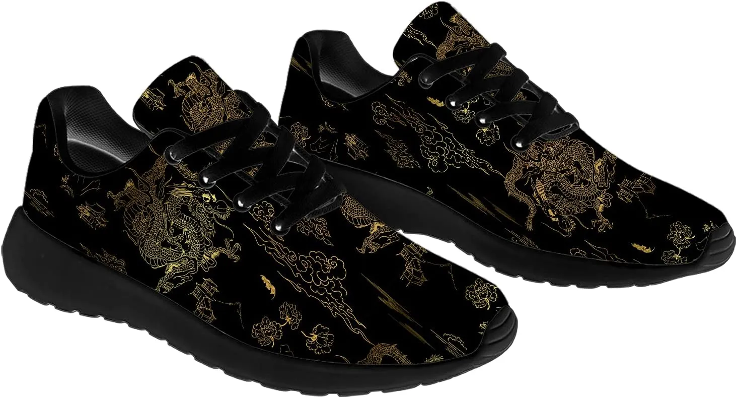 Dragon Print Shoes for Men Women Lightweight Comfort Running Tennis Walking Sneakers