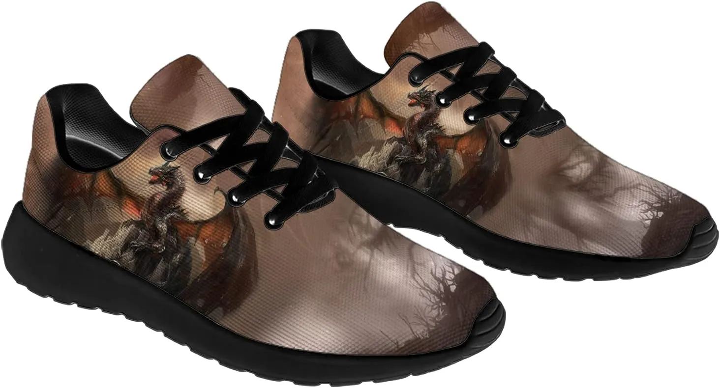 Dragon Print Shoes for Men Women Lightweight Comfort Running Tennis Walking Sneakers