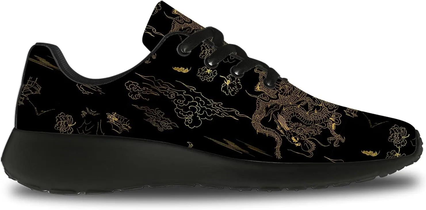 Dragon Print Shoes for Men Women Lightweight Comfort Running Tennis Walking Sneakers