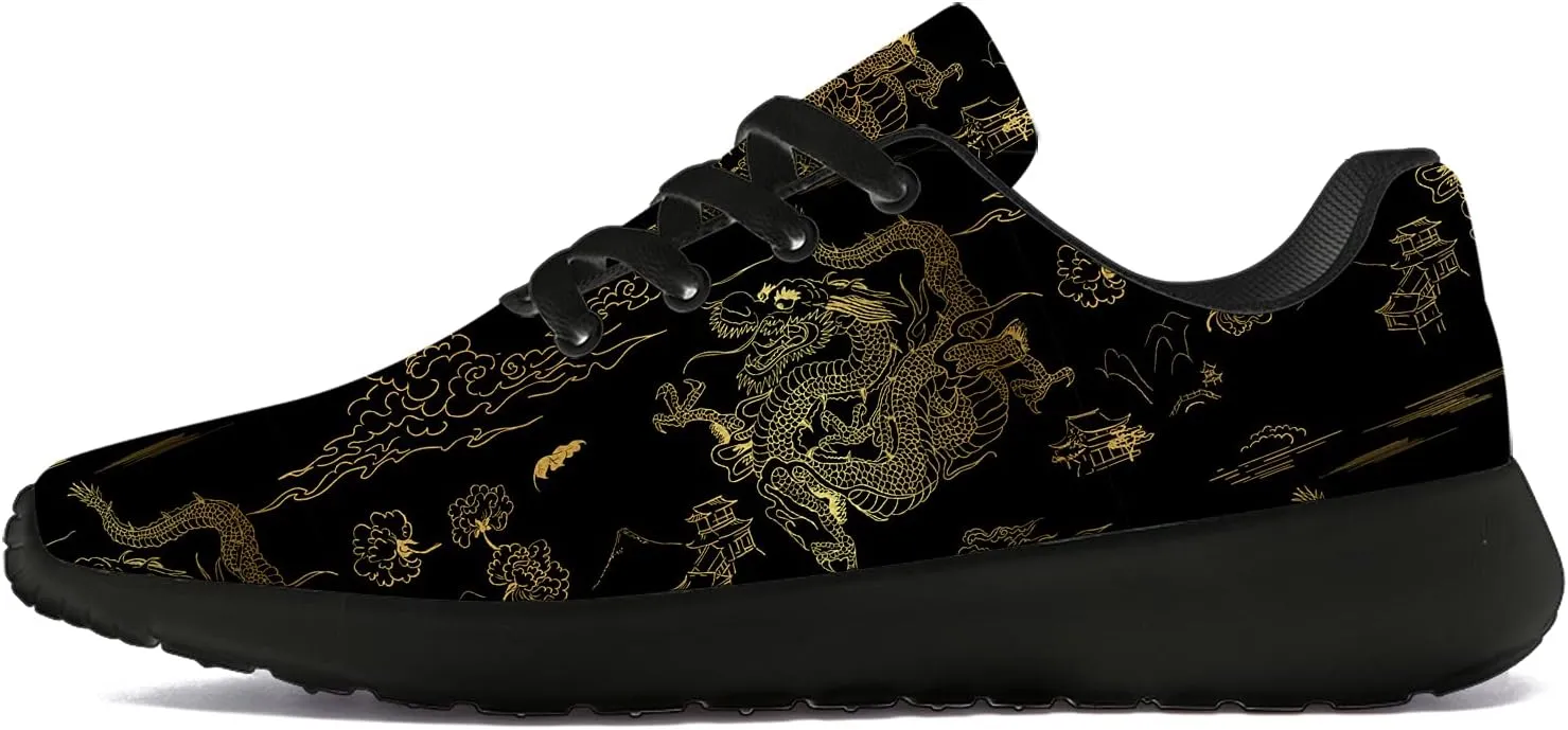 Dragon Print Shoes for Men Women Lightweight Comfort Running Tennis Walking Sneakers