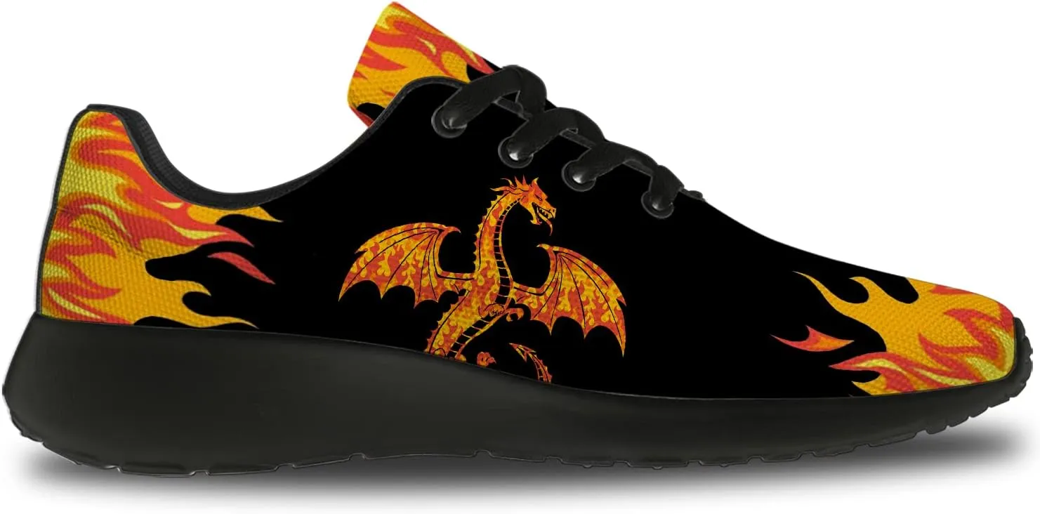 Dragon Print Shoes for Men Women Lightweight Comfort Running Tennis Walking Sneakers