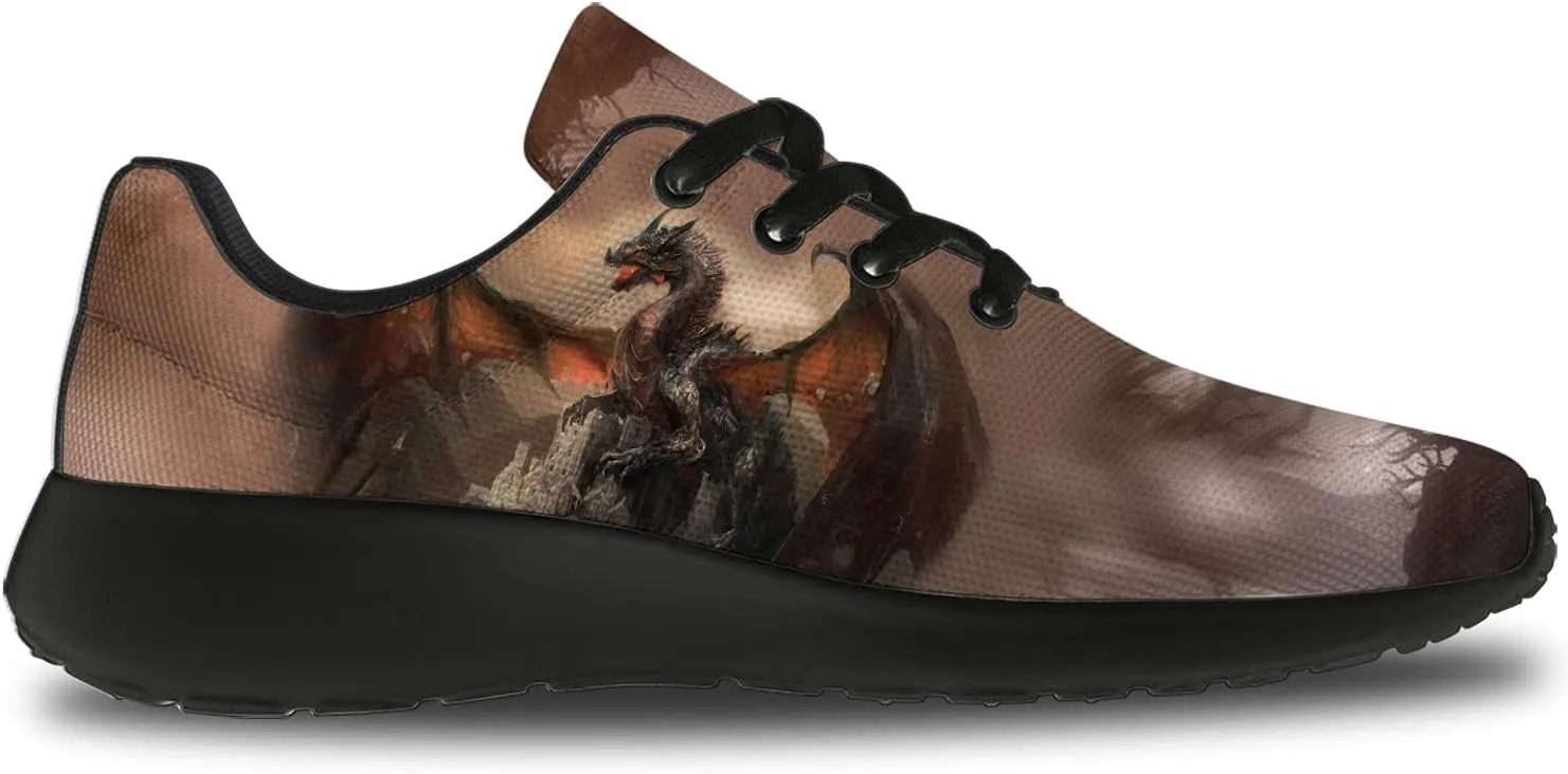 Dragon Print Shoes for Men Women Lightweight Comfort Running Tennis Walking Sneakers