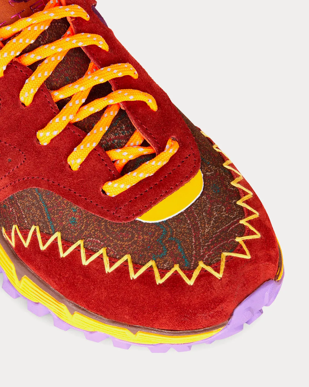 Earthbeat Jacquard & Paisley Details Orange Low Top Sneakers