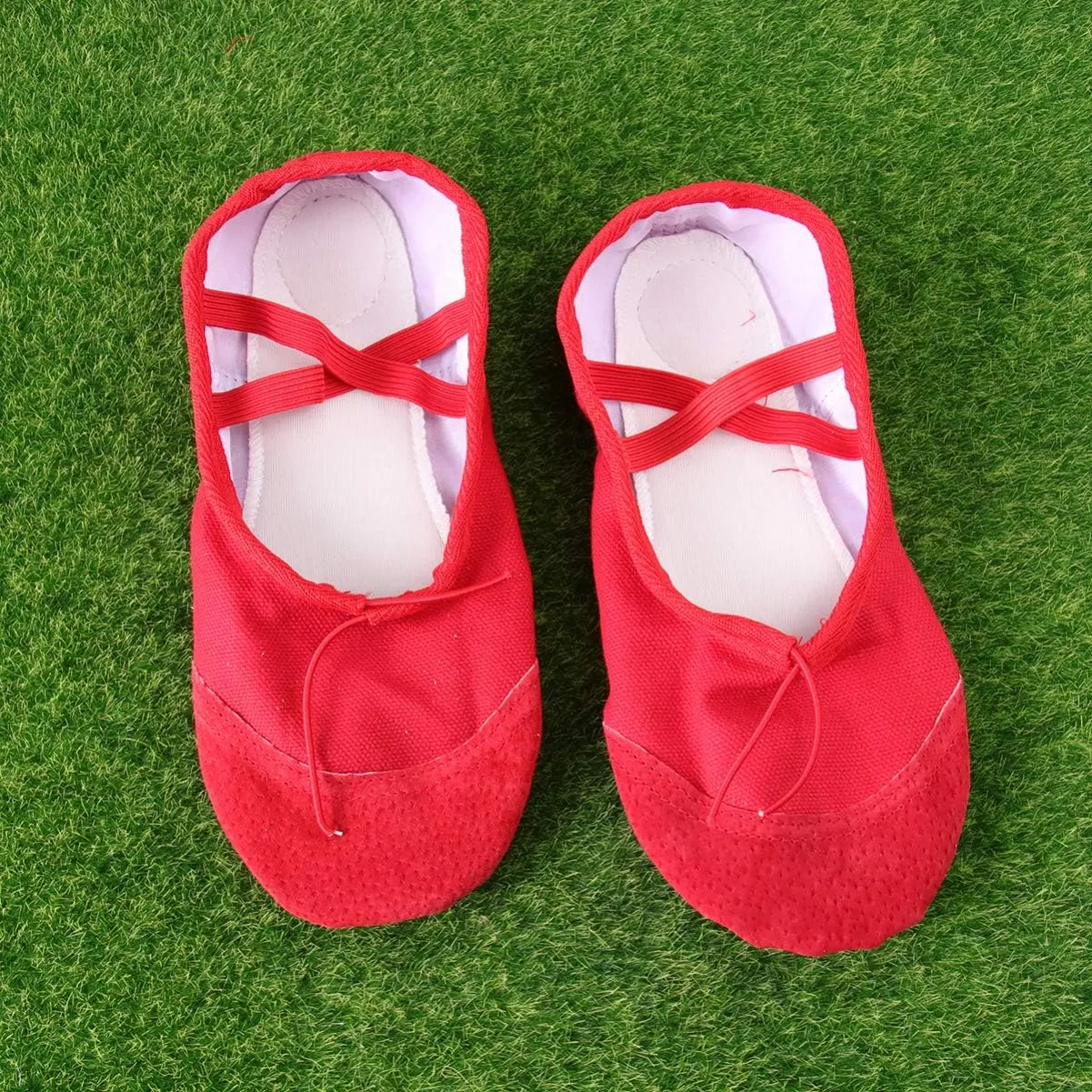 EXCEART 1 Pair Yoga Shoes Girls Socks Girls Flat Shoes Dress Flats for Women Ballet Dance Slipper Girls Kids Ballet Shoes Toe Shoes Ballet Jazz Shoes Dancing Shoes Child Red Soft
