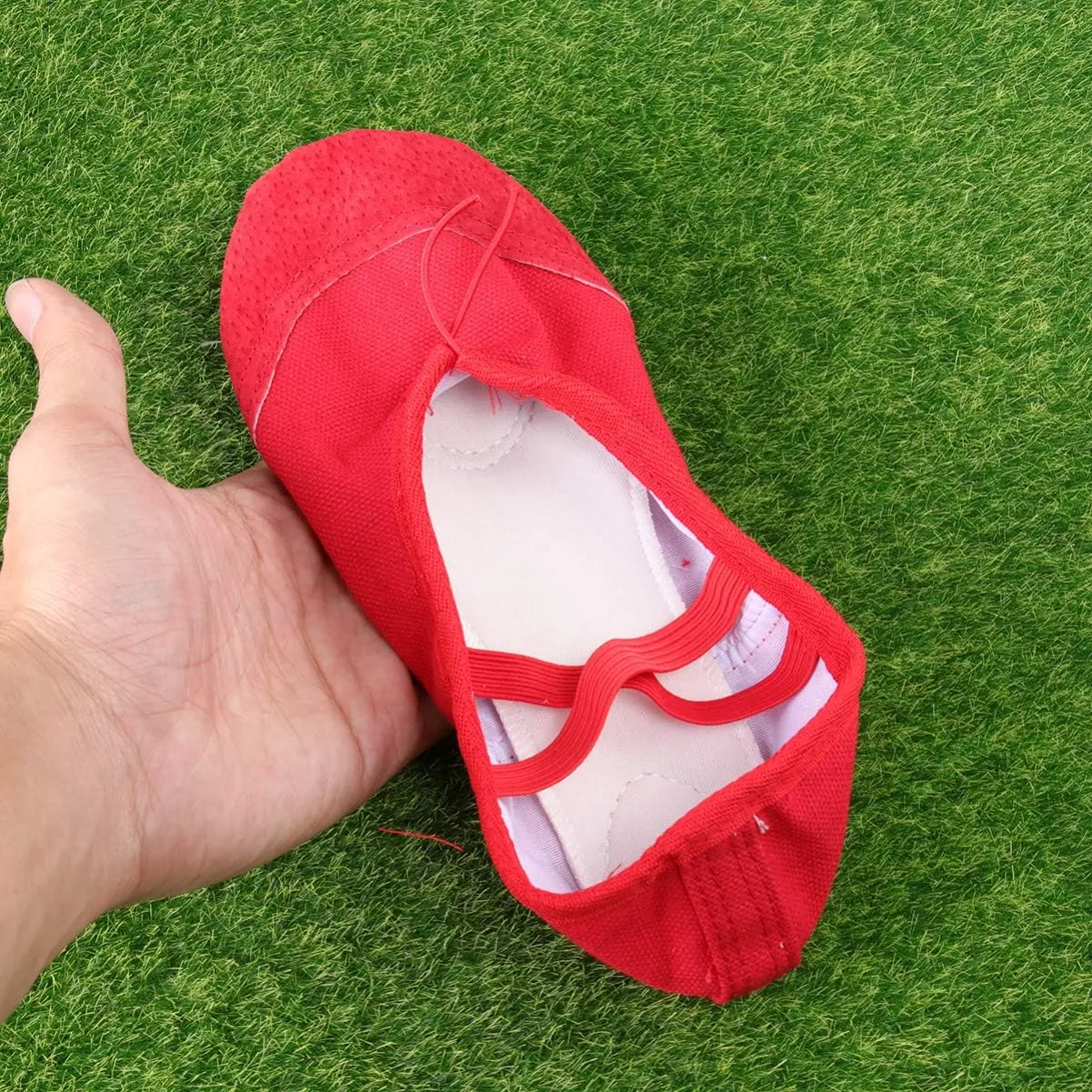 EXCEART 1 Pair Yoga Shoes Girls Socks Girls Flat Shoes Dress Flats for Women Ballet Dance Slipper Girls Kids Ballet Shoes Toe Shoes Ballet Jazz Shoes Dancing Shoes Child Red Soft