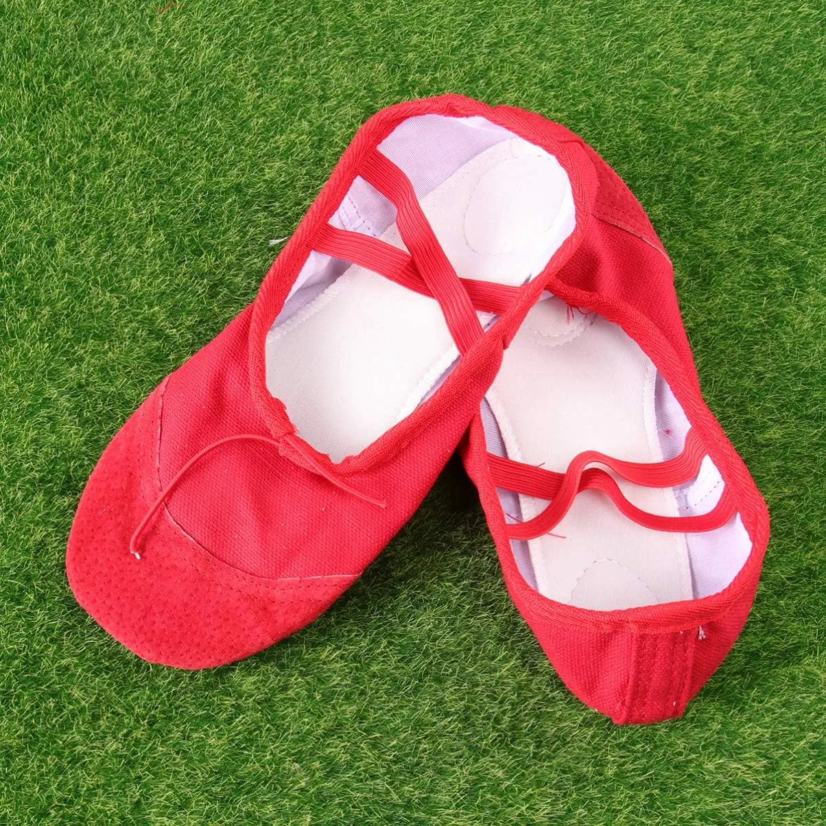 EXCEART 1 Pair Yoga Shoes Girls Socks Girls Flat Shoes Dress Flats for Women Ballet Dance Slipper Girls Kids Ballet Shoes Toe Shoes Ballet Jazz Shoes Dancing Shoes Child Red Soft