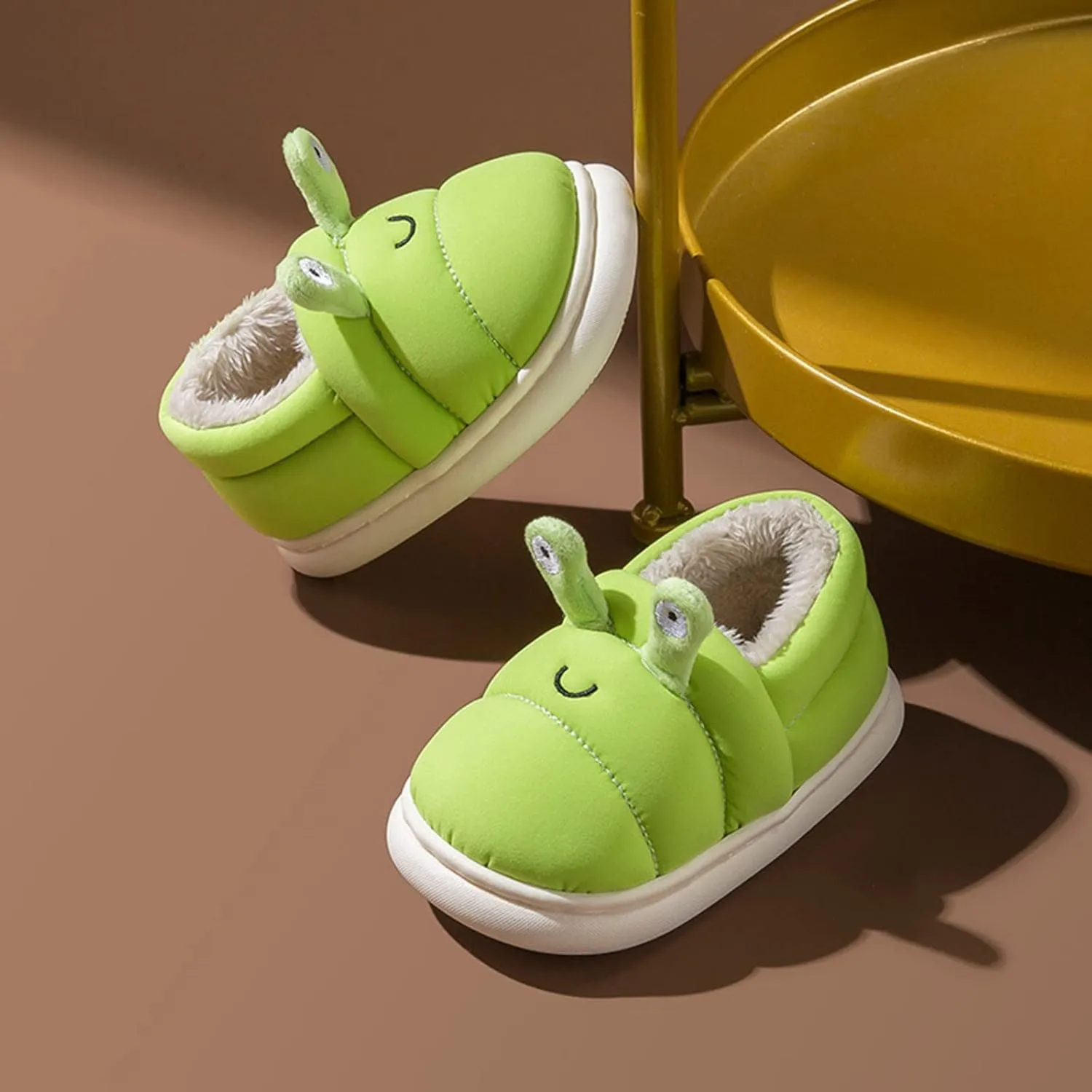 Fashion Autumn and Winter Boys and Girls Slippers Flat Bottom Lightweight Short Plush Warm Solid Girl Slippers Size 5