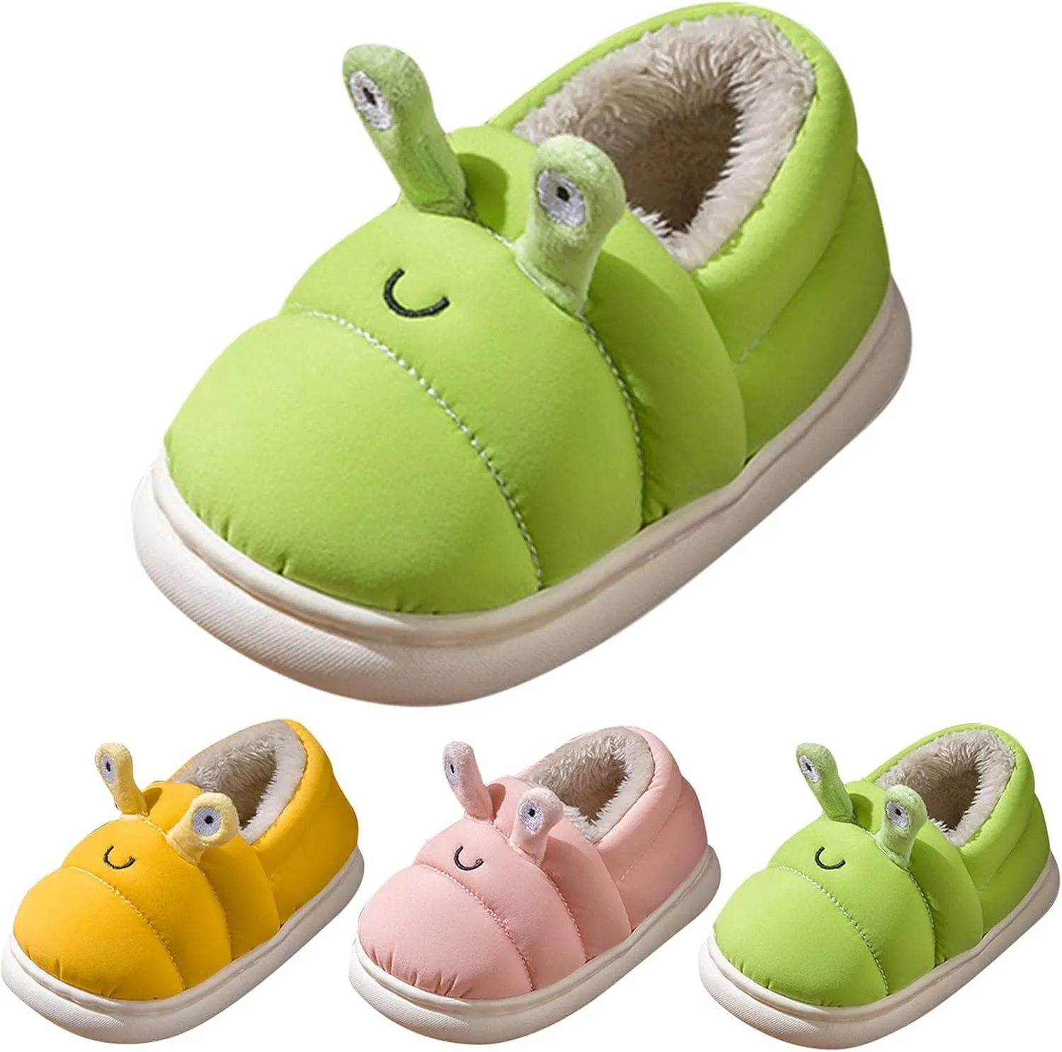 Fashion Autumn and Winter Boys and Girls Slippers Flat Bottom Lightweight Short Plush Warm Solid Girl Slippers Size 5