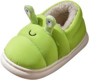 Fashion Autumn and Winter Boys and Girls Slippers Flat Bottom Lightweight Short Plush Warm Solid Girl Slippers Size 5