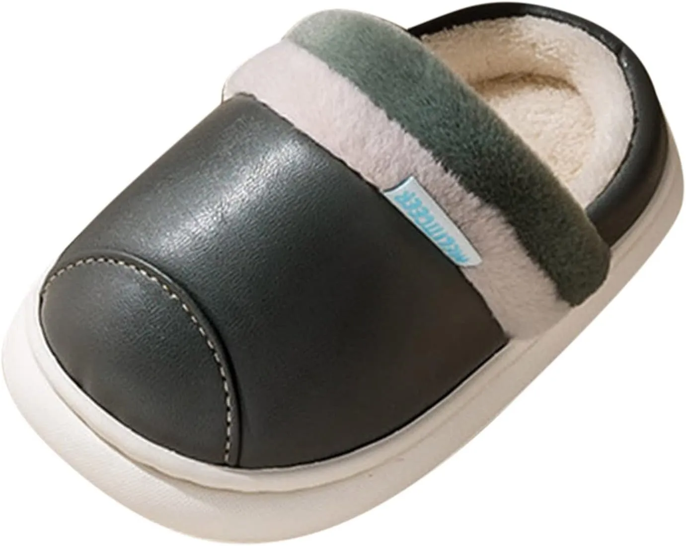 Fashion Cute Autumn and Winter Boys and Girls Slippers Flat Bottom Round Toe Soft Warm and Comfortable Solid with 6