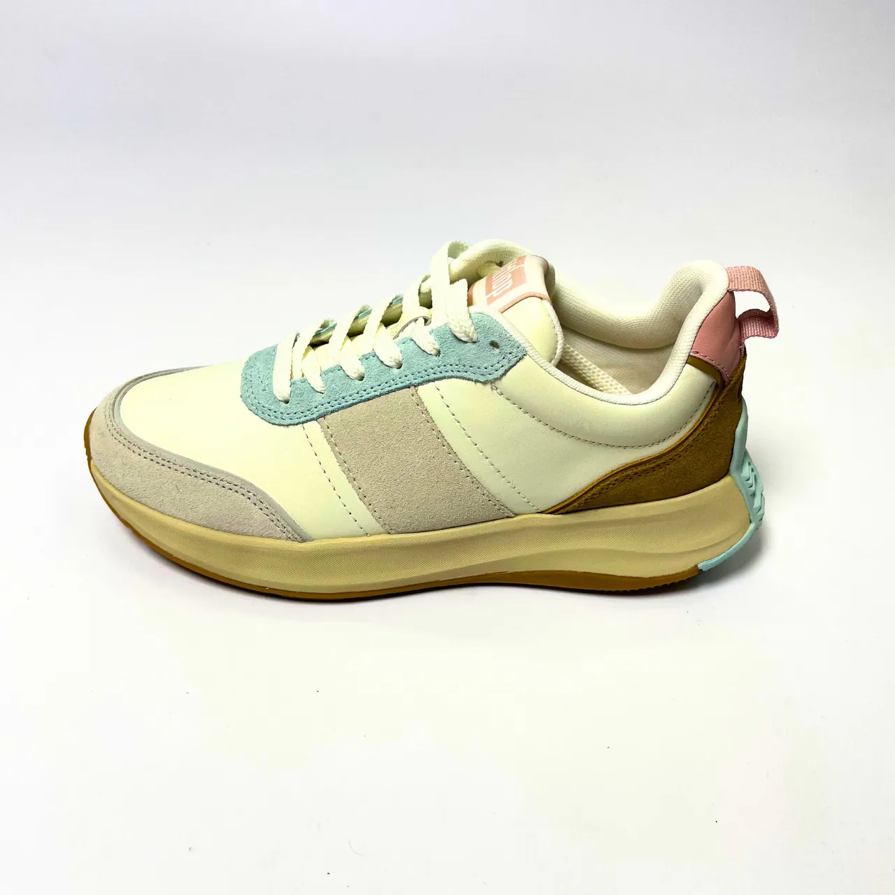 Fitflop F-MODE FLOW SUEDE-MIX FLATFORM tan sneaker