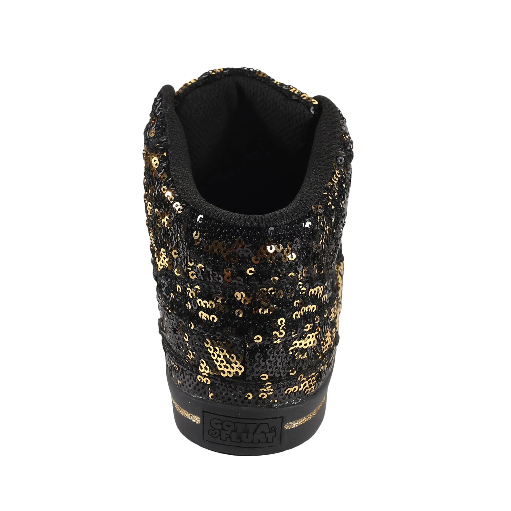 Gotta Flurt Women's Hip Hop II Black/Gold Sequin Hip Hop Fashion Dance Sneaker