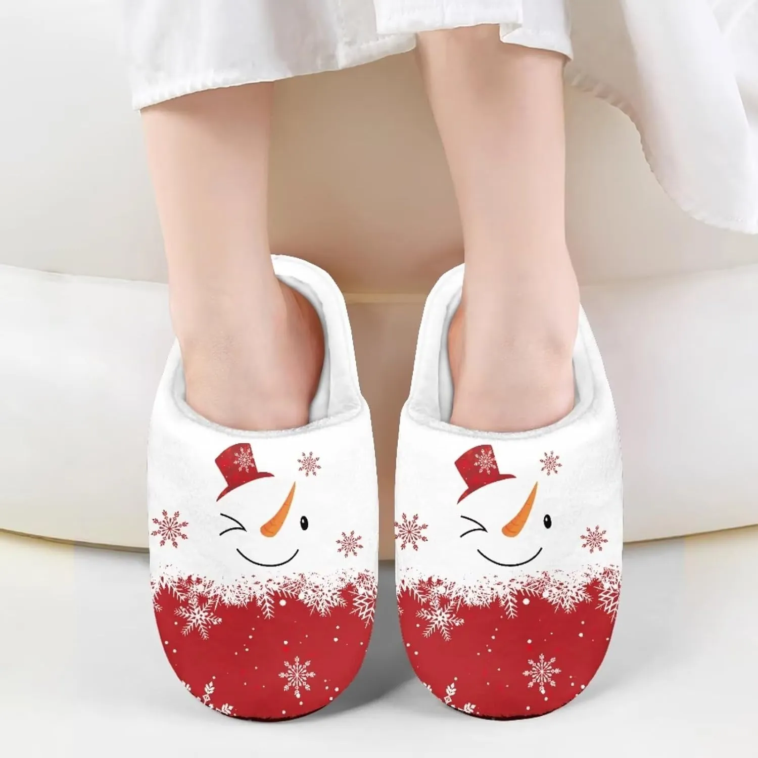 Howilath Boys Slippers, Snowman Pattern Non-Slip Kids Slippers for Kids Indoor Outdoor Children Slippers