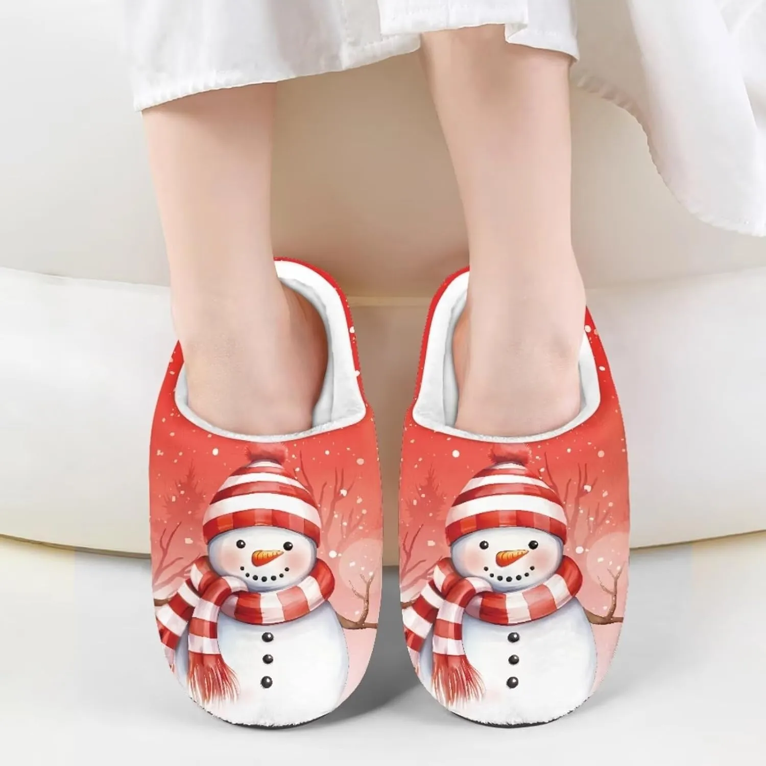 Howilath Boys Slippers, Snowman Pattern Non-Slip Kids Slippers for Kids Indoor Outdoor Children Slippers