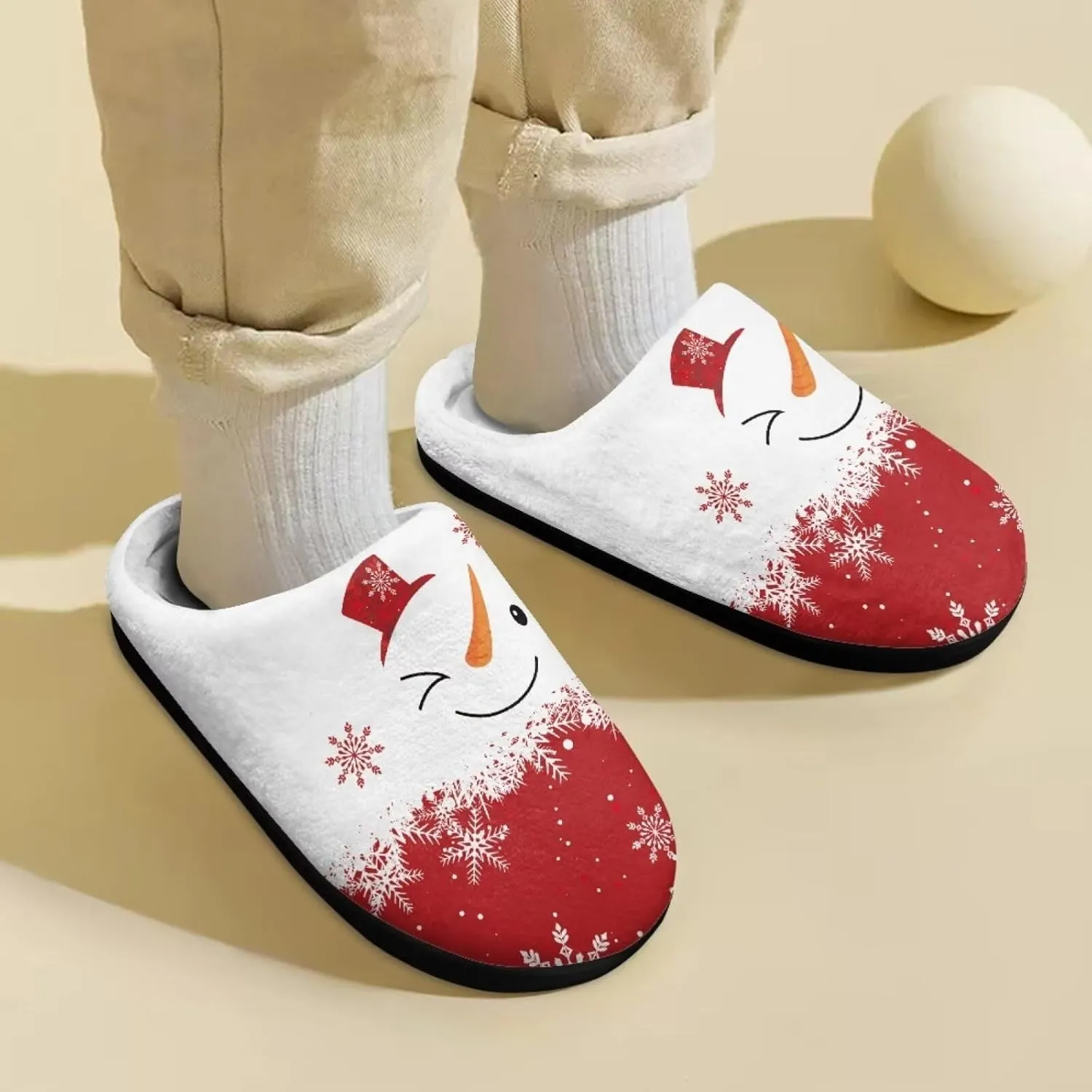 Howilath Boys Slippers, Snowman Pattern Non-Slip Kids Slippers for Kids Indoor Outdoor Children Slippers