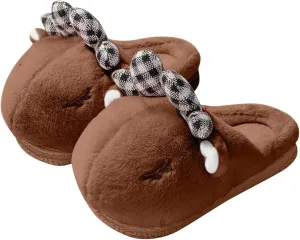 Kids Cute Deer Cotton Slippers Boys Girls Breathable Velvet Slides Shoes Toddler Plush Non Slip Indoor House Shoes